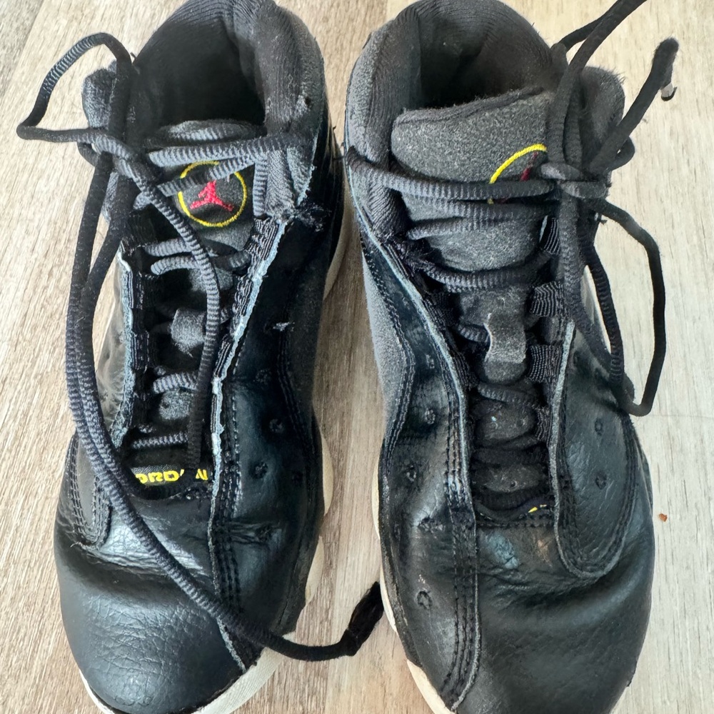 Jordan Black and Gray Sneakers with Yellow Highlights